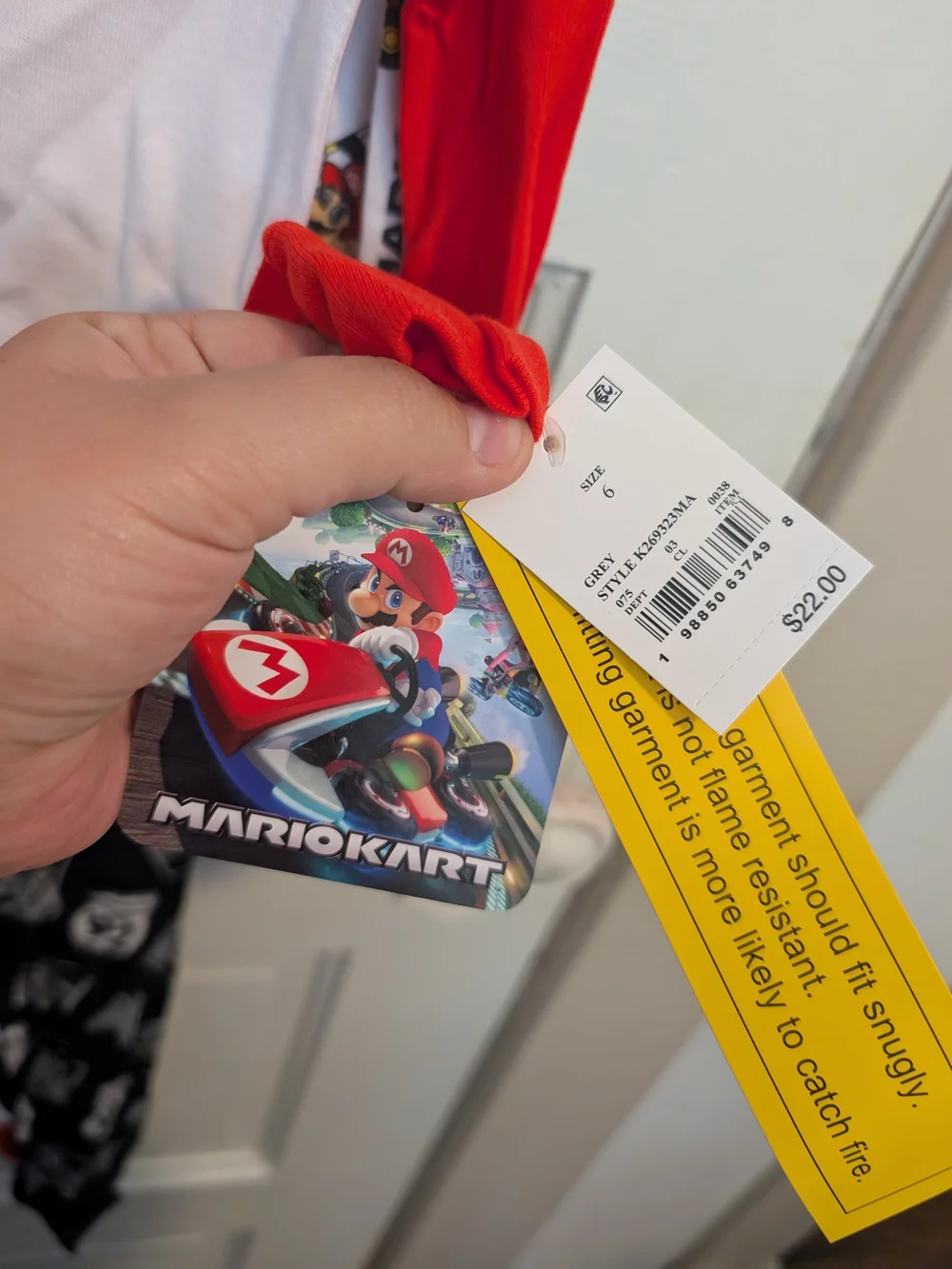 Nintendo Mario Kart Kids Long-Sleeve Cotton Pajama Matching Set 4 Pieces Size 6